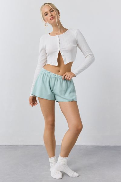 Out From Under Around The Way Knit Shortie In Light Blue, Women's At Urban Outfitters In Light Blue