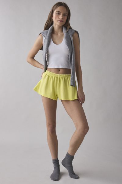Out From Under Around The Way Knit Shortie In Lime, Women's At Urban Outfitters In Lime
