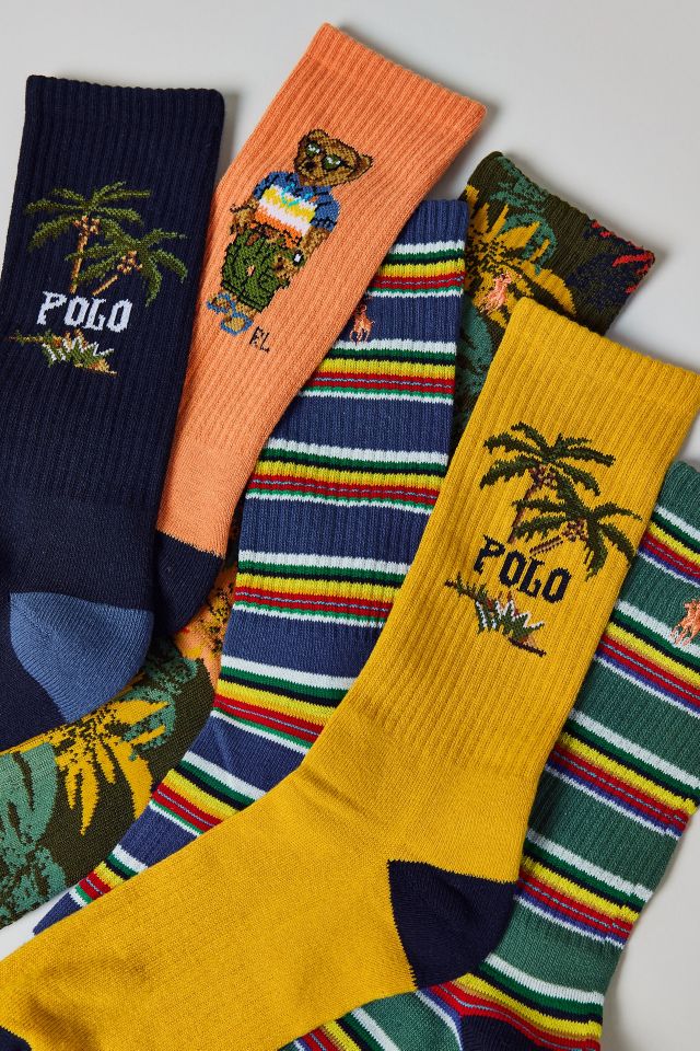 Paquet de 6 Chaussettes d'Équipage Polo Ralph Lauren Surf Club Bear #2