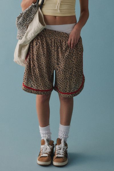 Shop Bdg Star Player Athletic Short In Cheetah Print, Women's At Urban Outfitters