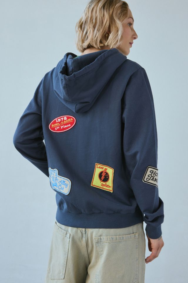 BDG Bowling Patch Graphic Zip-Up Hoodie Sweatshirt #1
