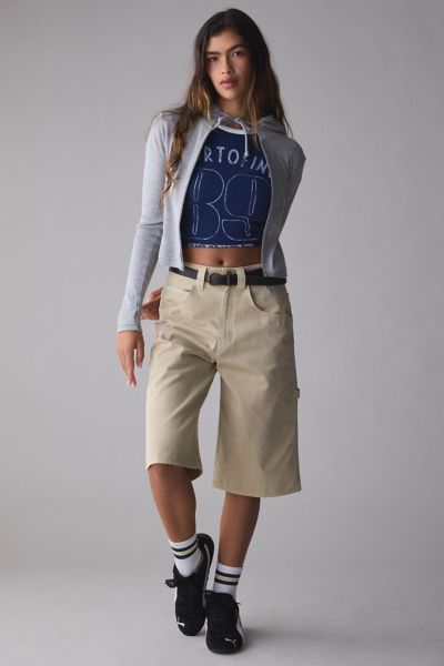 BDG ASTRID CHINO UTILITY JORT IN BROWN, WOMEN'S AT URBAN OUTFITTERS 