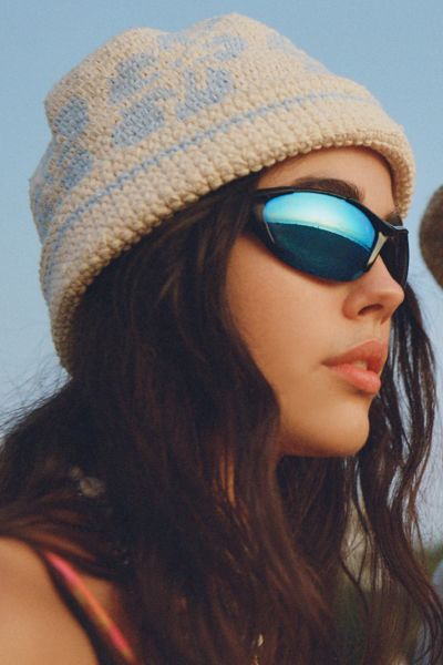 Urban Outfitters Colt Mirrored Lens Shield Sunglasses In Black, Men's At  In Black