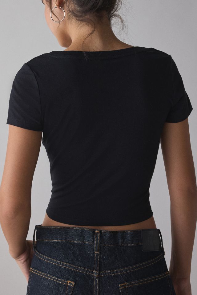 True Religion Horseshoe Crystal Graphic V-Neck Baby Tee #3