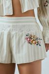 Kimchi Blue Clara Floral Embroidered Tie-Front Top & Micro Short Set