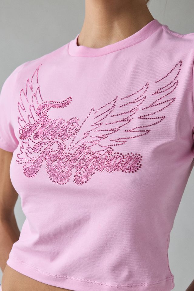 True Religion Crystal Wings Graphic Baby Tee #1