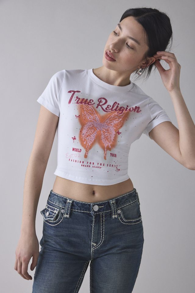 T-shirt pour bébé True Religion avec graphique papillon en cristal #3