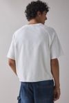 BDG Perry Embroidered Cropped Raglan Short Sleeve Sweatshirt