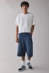 BDG Perry Embroidered Cropped Raglan Short Sleeve Sweatshirt