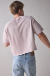 BDG Perry Embroidered Cropped Short Sleeve Sweatshirt