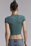 Out From Under Bella Seamless Knit Lace Trim Crop Tee