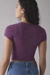 Out From Under Bella Seamless Knit Lace Trim Crop Tee