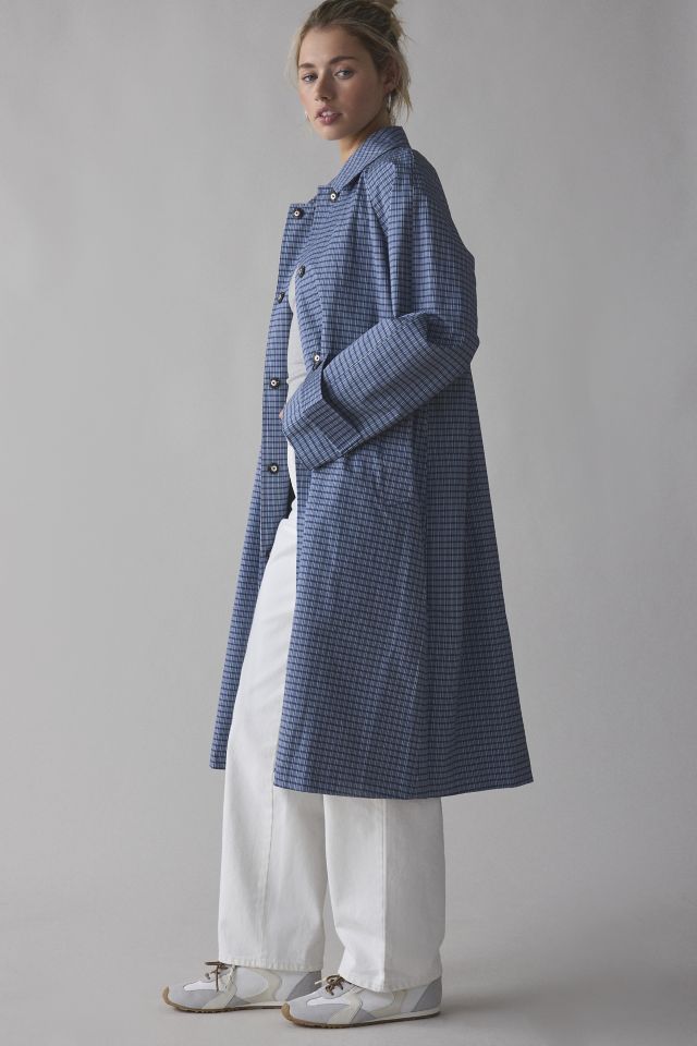 BDG Mikey Gingham Check Trench Coat #3