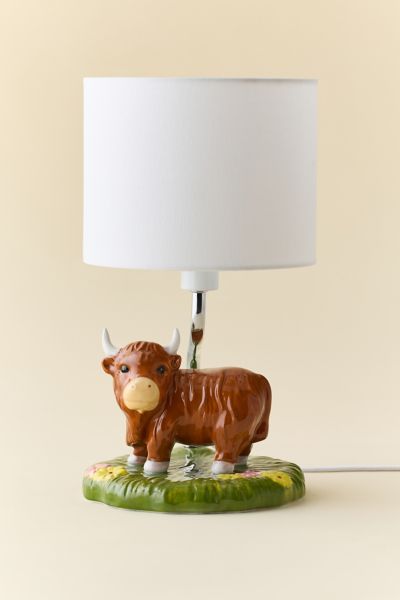 Urban Outfitters Highland Cow Shape Ceramic Table Lamp In Brown At