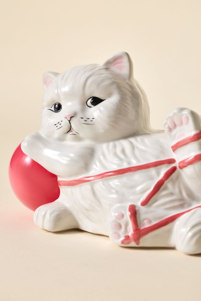 Lampe de Table Sculpture de Chat en Fil Emmêlé #1