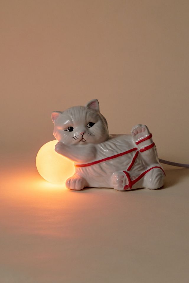 Lampe de Table Sculpture de Chat en Fil Emmêlé #2