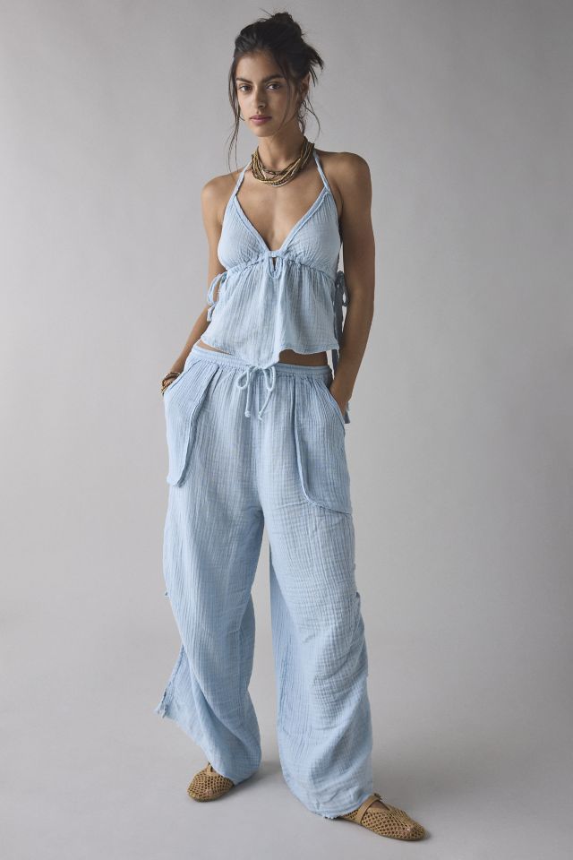 Out From Under Ocean Air Gauze Halter Babydoll Cami