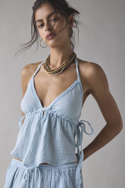 Out From Under Ocean Air Cinched Wide-Leg Gauze Pant