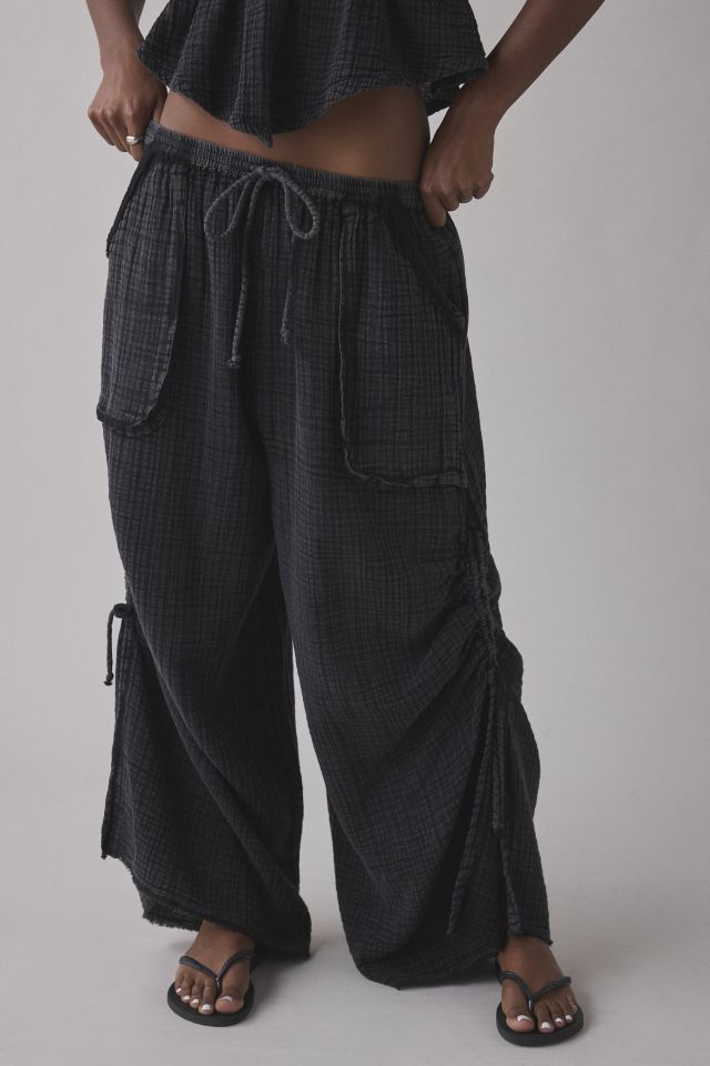 Out From Under Ocean Air Cinched Wide-Leg Gauze Pant