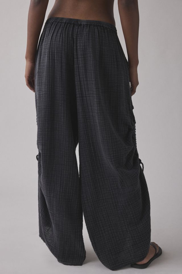 Out From Under Ocean Air Cinched Wide-Leg Gauze Pant