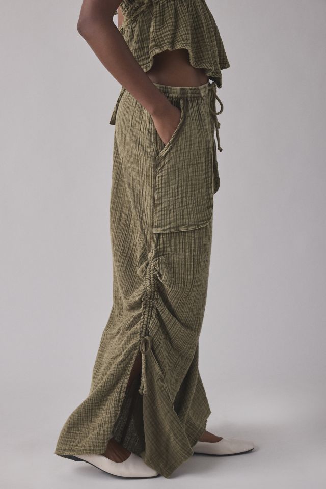 Out From Under Ocean Air Cinched Wide-Leg Gauze Pant #1