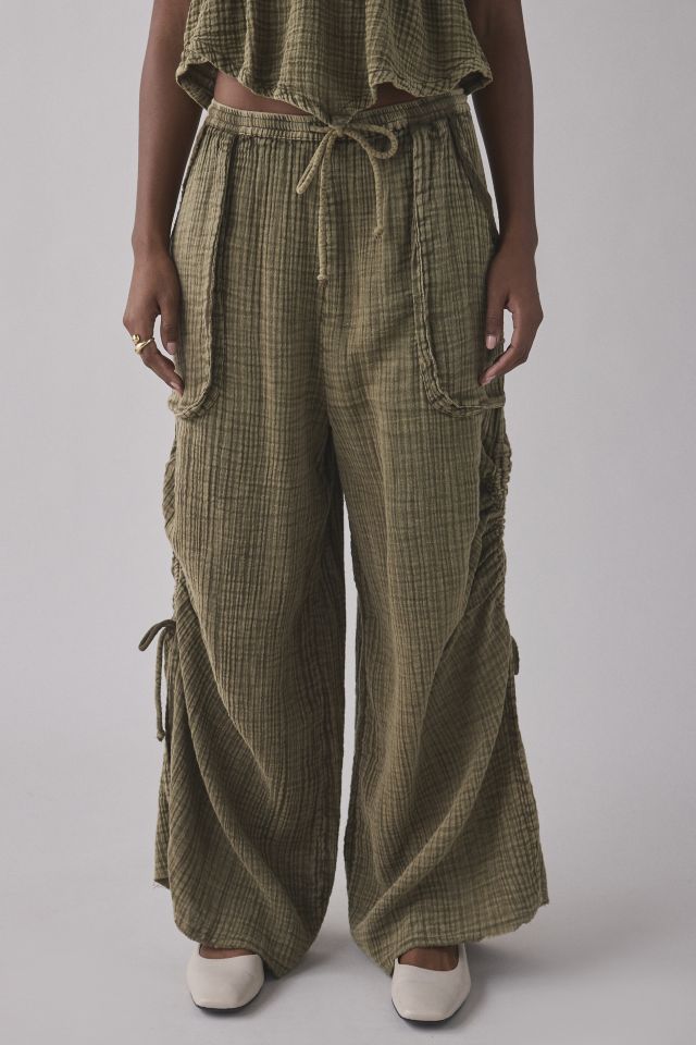 Out From Under Ocean Air Cinched Wide-Leg Gauze Pant #2