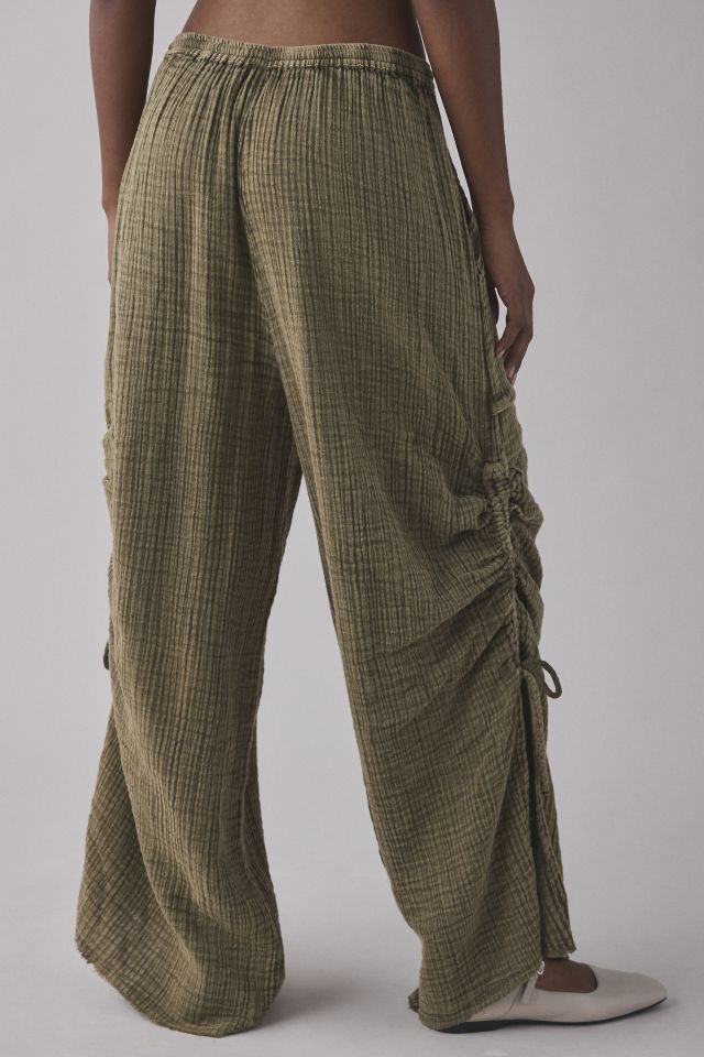 Out From Under Ocean Air Cinched Wide-Leg Gauze Pant #3