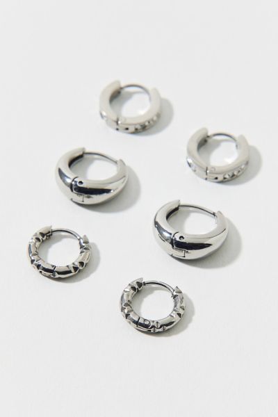 Urban Outfitters Waterproof Mini Hoop Earring Set In Silver, Women's At  In Silver