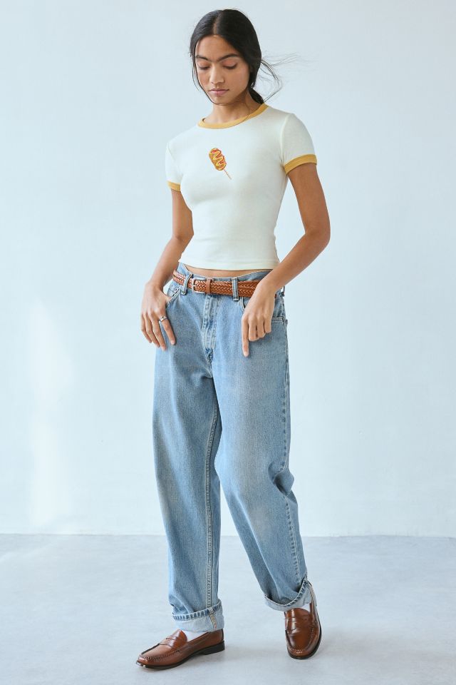 Kimchi Blue Too Perfect Corndog Graphic Ringer Baby Tee #2