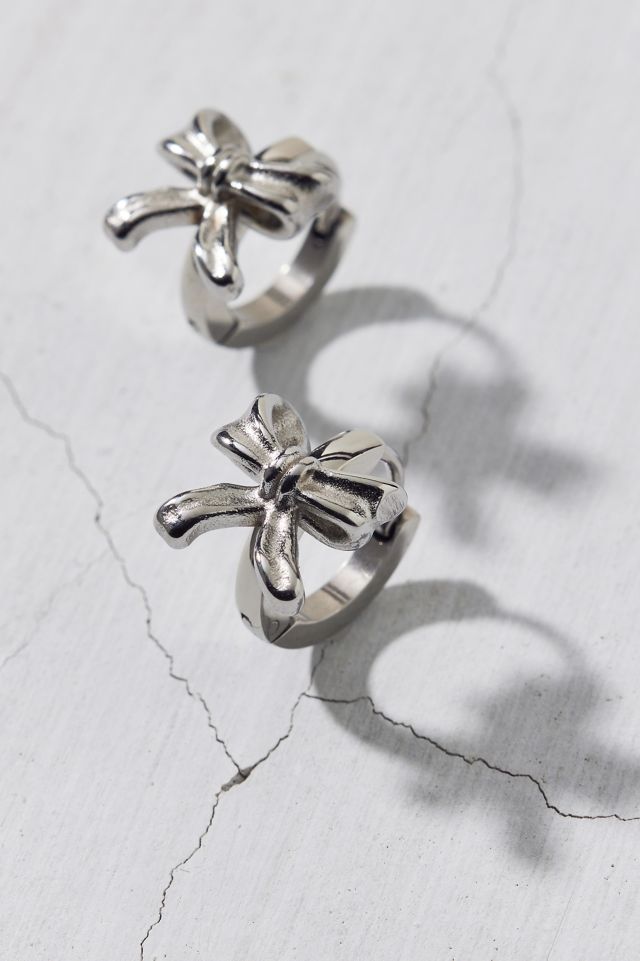 Waterproof Bow Huggie Hoop Earring #1