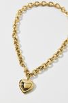 Stainless Steel Puffy Heart Charm Necklace