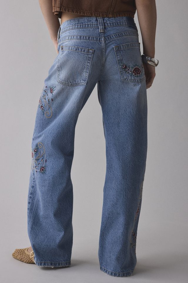 BDG Kayla Embroidered Low-Rise Jean