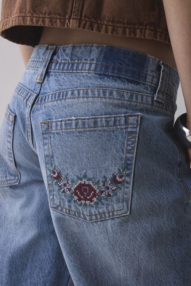 BDG Kayla Embroidered Low-Rise Jean