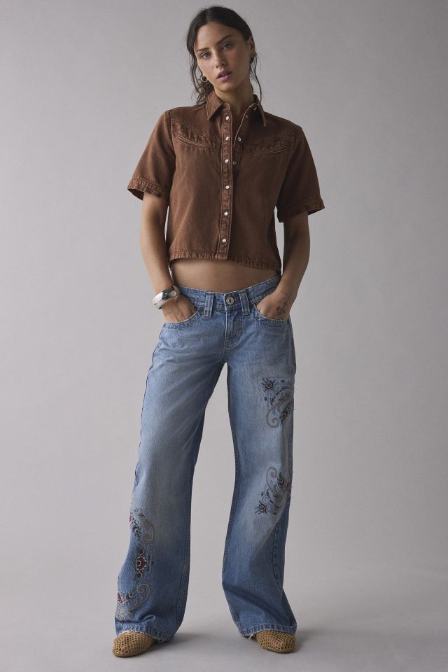 BDG Kayla Embroidered Low-Rise Jean