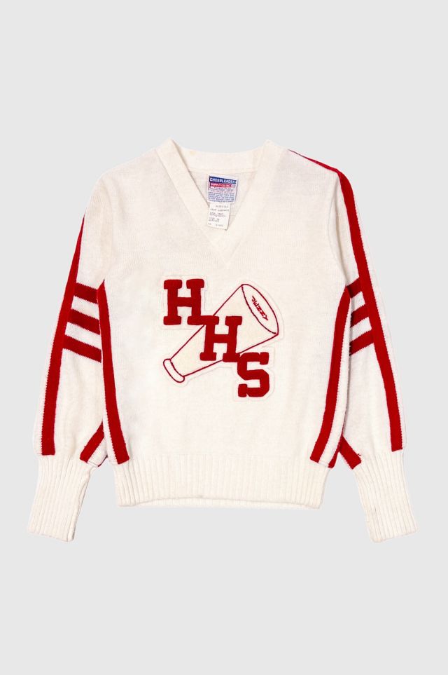 Vintage 1970’s Varsity Cheerleading Chenille Patched Wool Sweater
