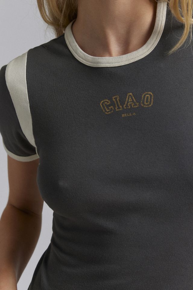Ciao Graphic Ringer Baby Tee #2
