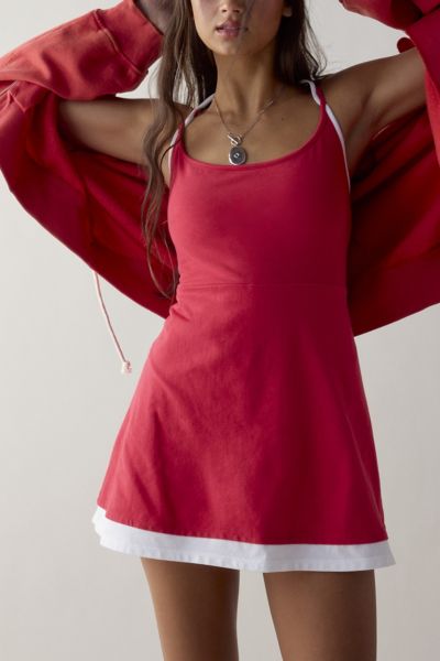 OUT FROM UNDER BEC DOUBLE LAYER MINI DRESS IN RED, WOMEN'S AT URBAN OUTFITTERS 