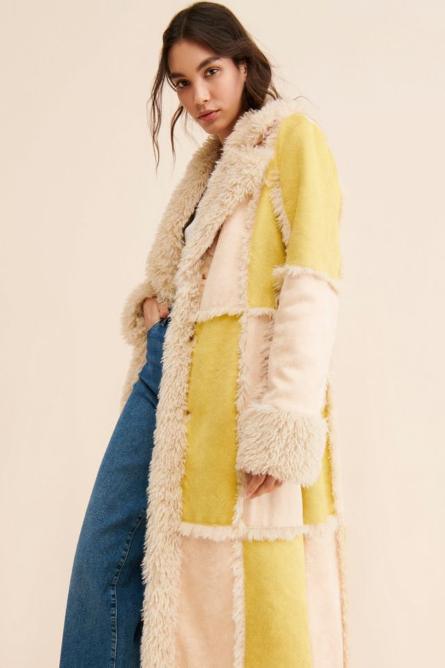 UO Amelia Faux Fur Trim Overcoat #3