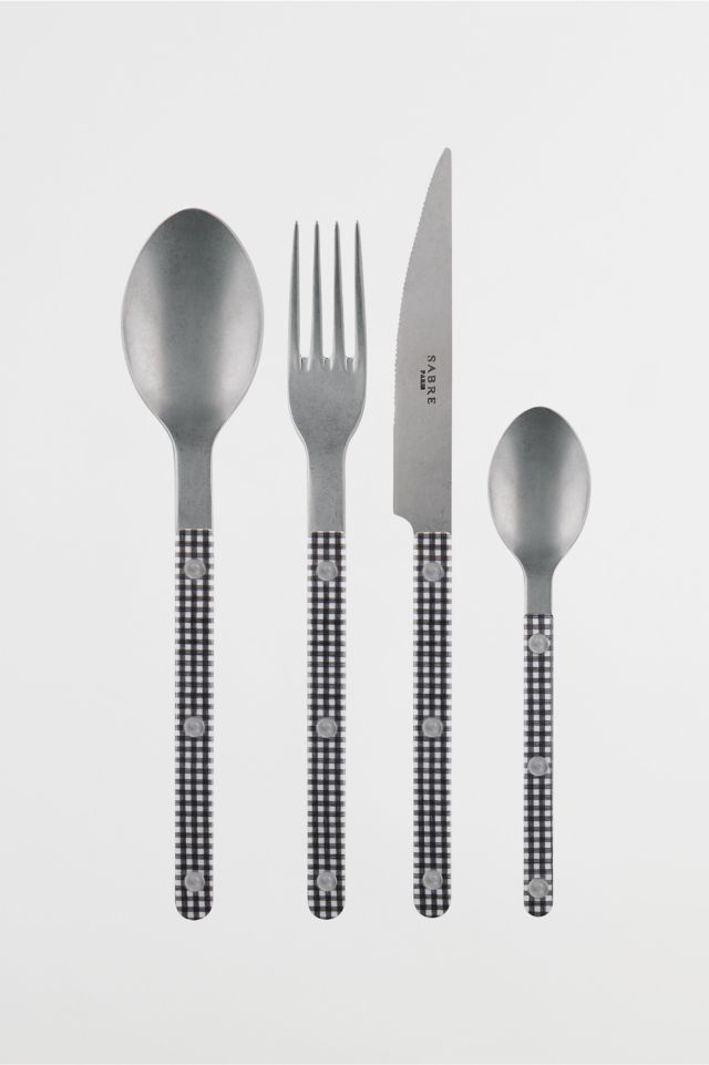 Sabre 4 Piece Bistrot Gingham Flatware Set #1