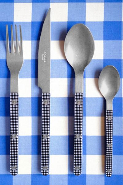Sabre 4 Piece Bistrot Gingham Flatware Set