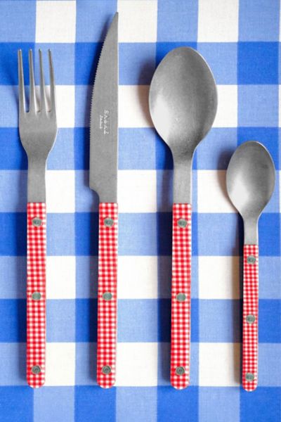 Sabre 4 Piece Bistro Gingham Flatware Set In Red At Urban Outfitters