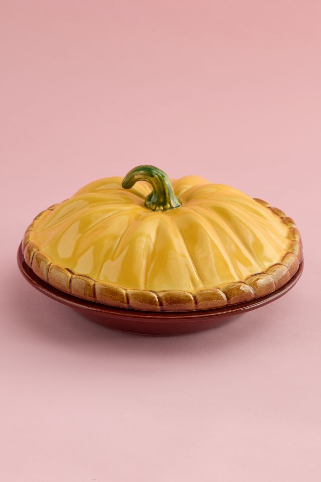 Vintage 1960s Ceramic Pumpkin Pie Keeper #1