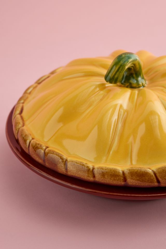 Vintage 1960s Ceramic Pumpkin Pie Keeper #3