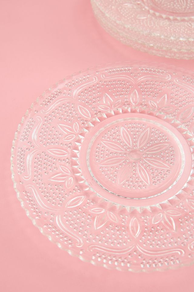 Vintage 1940s Federal Glass Crystal Dessert Plate Set #2