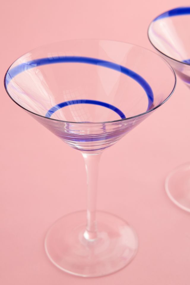 Vintage 2005 Pier 1 Swirl Martini Glass Set #2