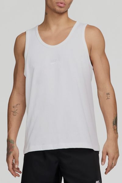 Nike Sportswear Center Logo Tank Top In White, Men's At Urban Outfitters