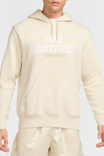 Nike Sportswear Club Graphic Hoodie Sweatshirt In Light Khaki, Men's At Urban Outfitters