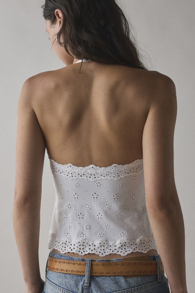 Out From Under Je T’aime Broderie Lace Halter Cami #3