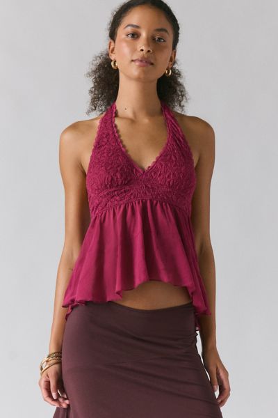 Kimchi Blue Lindsey Tiered Babydoll Halter Top Product Page