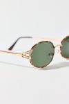 Emery Tortoise Metal Oval Sunglasses
